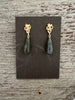 Gold Barnacle Earrings with Labradorite
