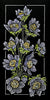 Decorative illustration of pasqueflowers with a black background