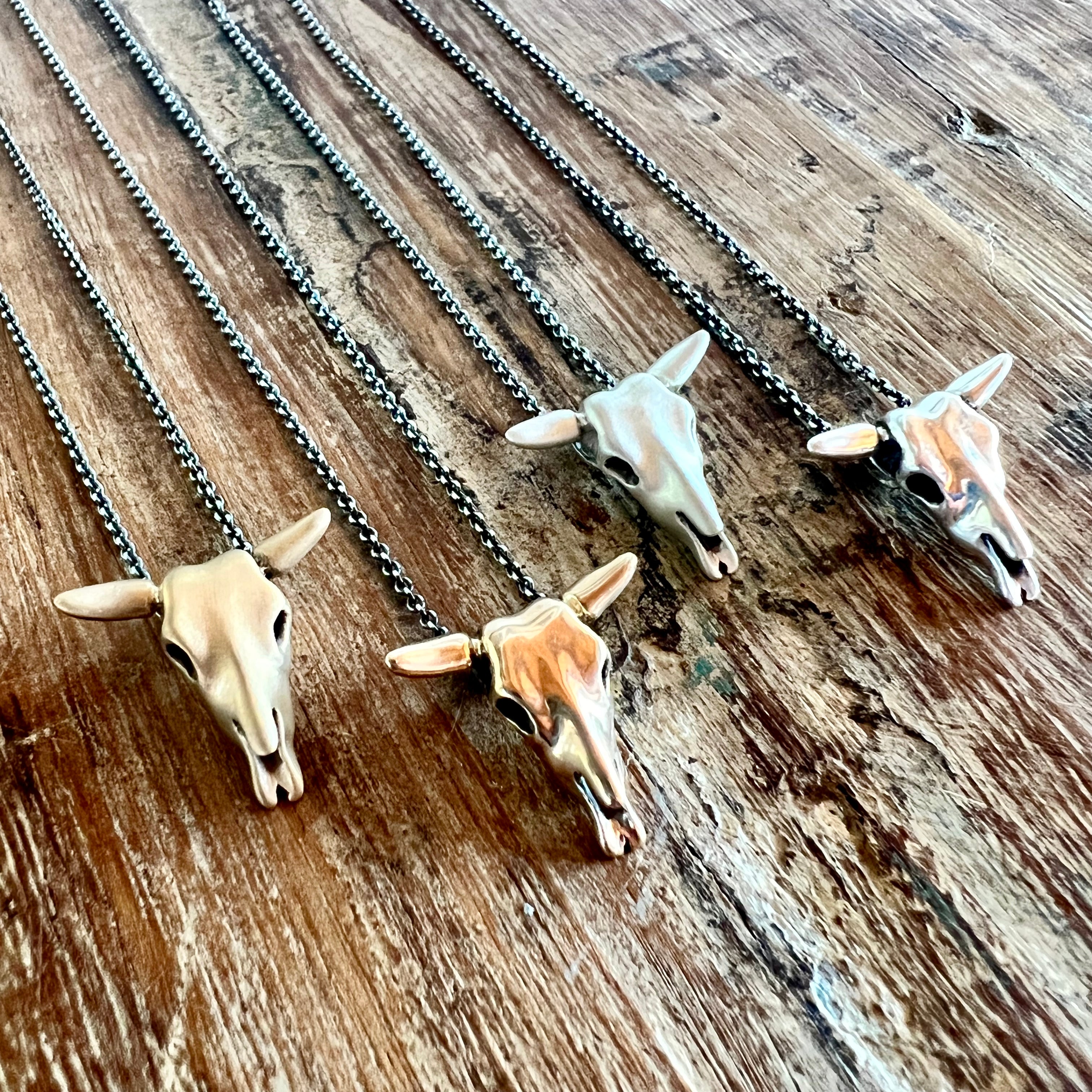 Petite Cow Skull Necklace