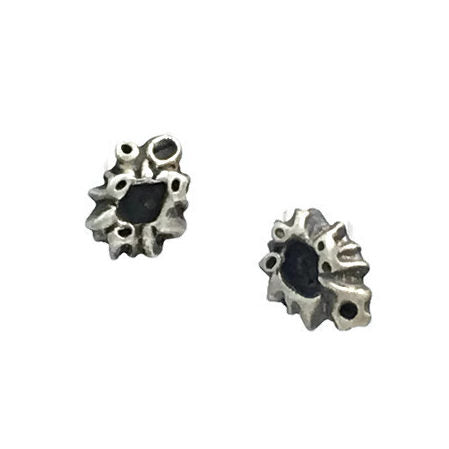 Sterling silver barnacle cluster earrings