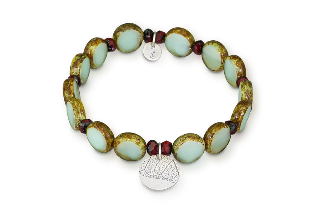 Leaf Stretch Bracelet (Flat Beads)