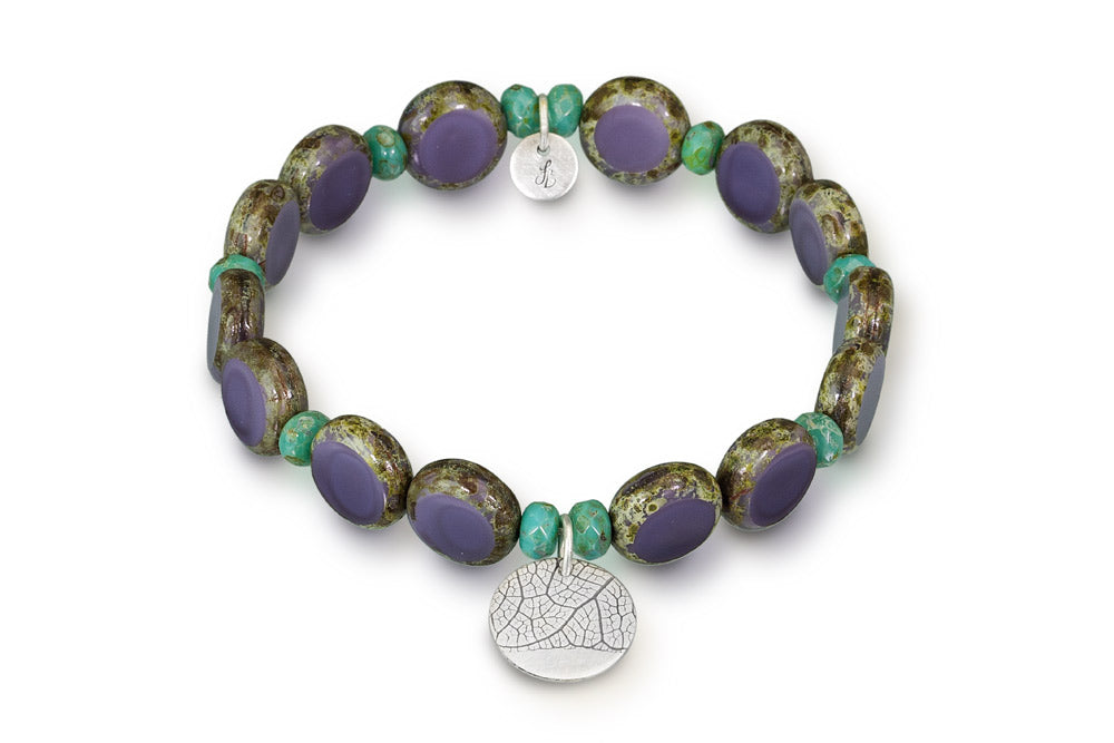 Leaf Stretch Bracelet (Flat Beads)