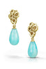 Gold Barnacle Cluster Earrings with Amazonite