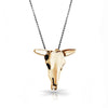 Petite Bronze Cow Skull Necklace