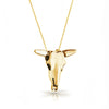 Petite Gold Cow Skull Necklace
