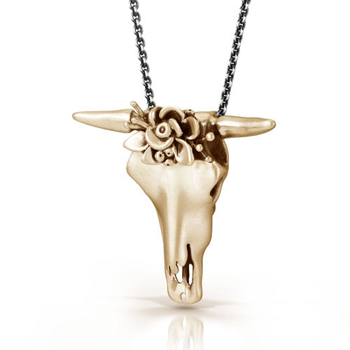 Bronze "Frida" Skull Necklace